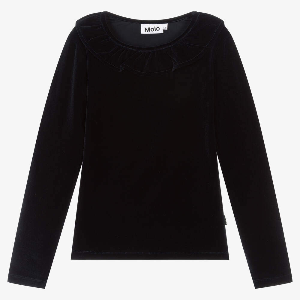 Teen Girls Blue Velour Top