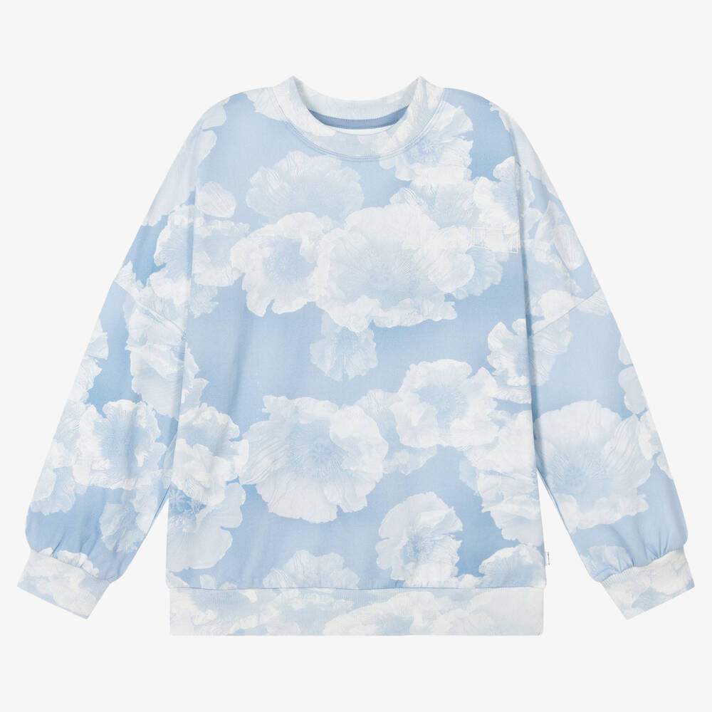 Molo - Teen Girls Blue & White Cloud Sweatshirt | Childrensalon
