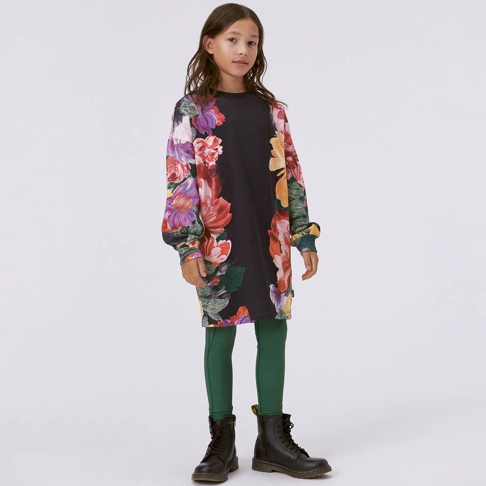 Molo-Teen Girls Floral Cotton Sweatshirt Dress | Childrensalon Outlet