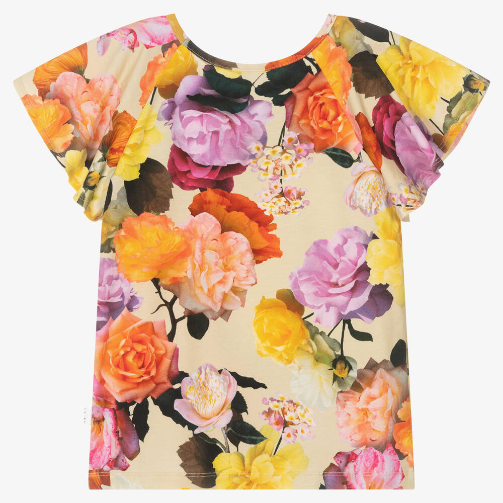 Molo-Teen Girls Floral Print Cotton T-Shirt | Childrensalon Outlet