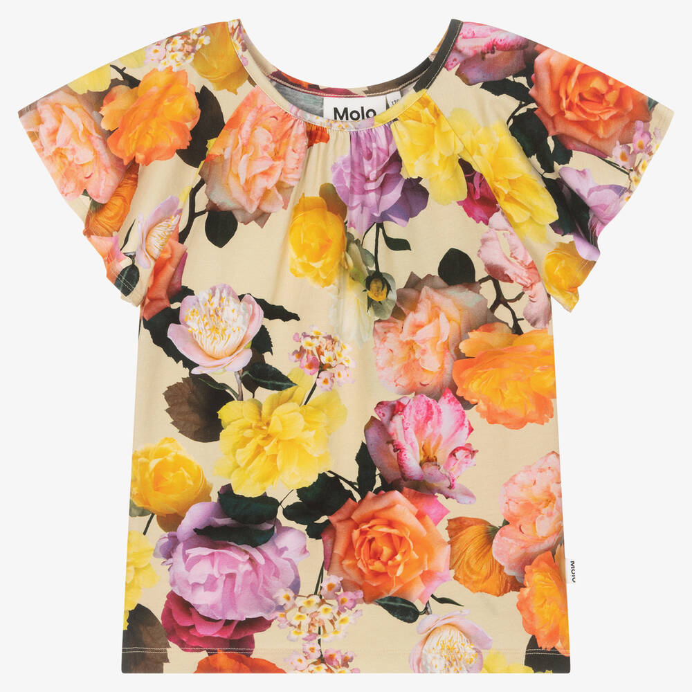 Molo - Хлопковая футболка с цветами | Childrensalon