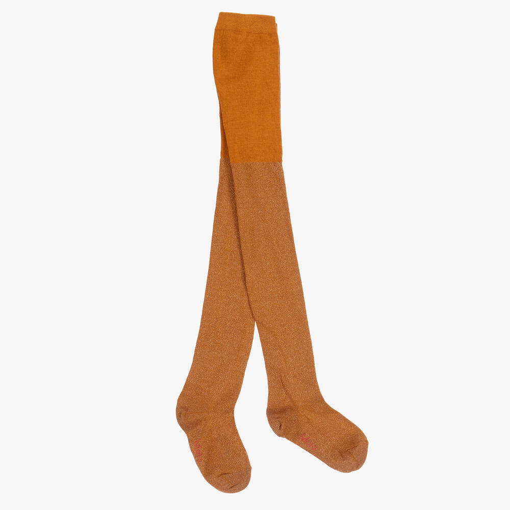 Molo-Teen Girls Gold Glitter Tights | Childrensalon Outlet