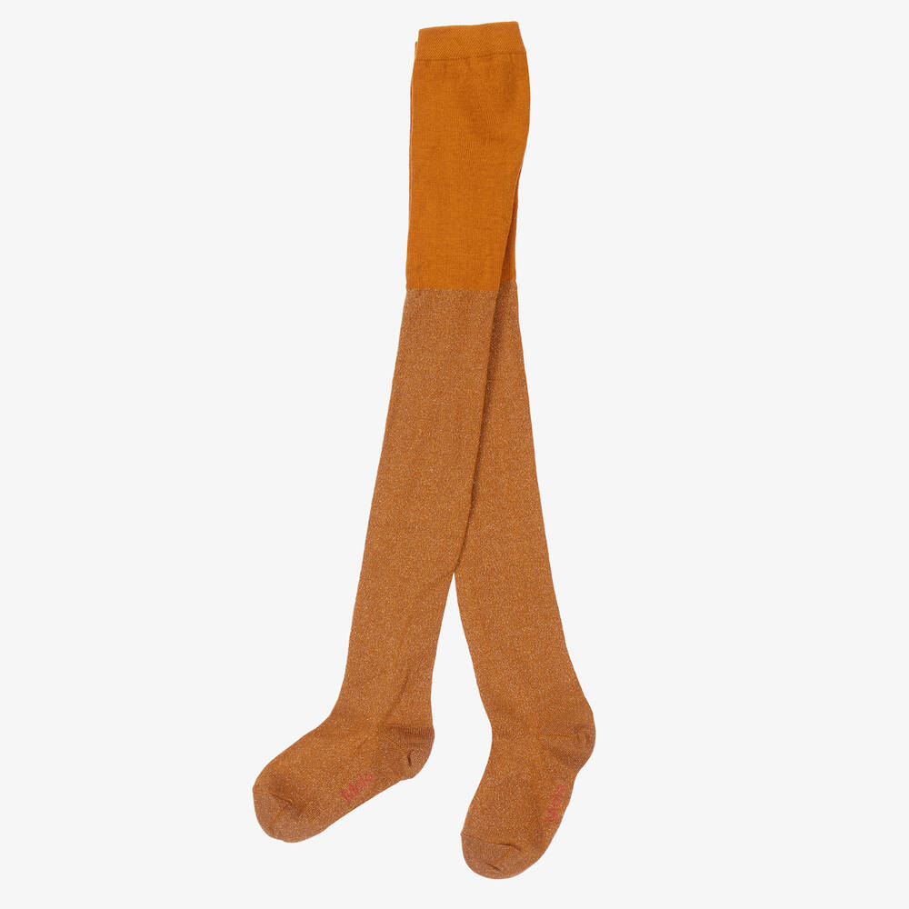 Molo Teen Girls Gold Glitter Tights Childrensalon Outlet
