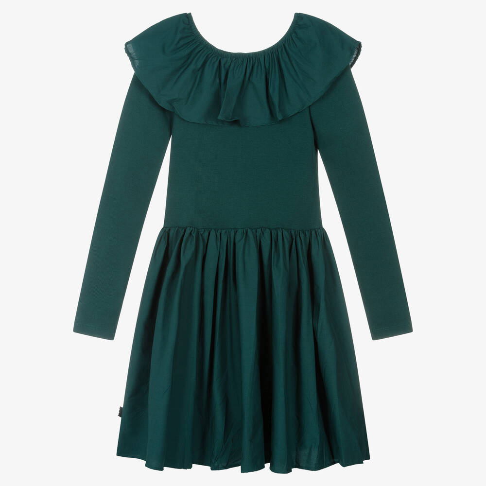 Molo-فستان تينز قطن عضوي لون أخضر | Childrensalon Outlet