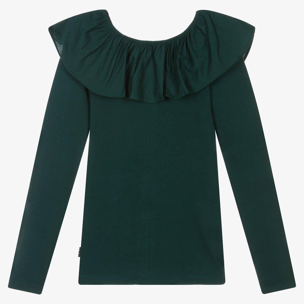 Molo-توب تينز بناتي قطن عضوي لون أخضر | Childrensalon Outlet