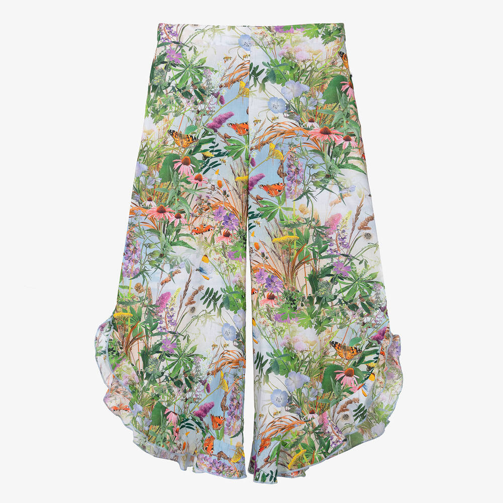 Molo-Teen Girls Green Floral Beach Trousers | Childrensalon Outlet
