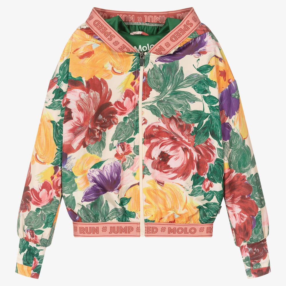 Molo - Teen Girls Green Floral Sports Jacket | Childrensalon