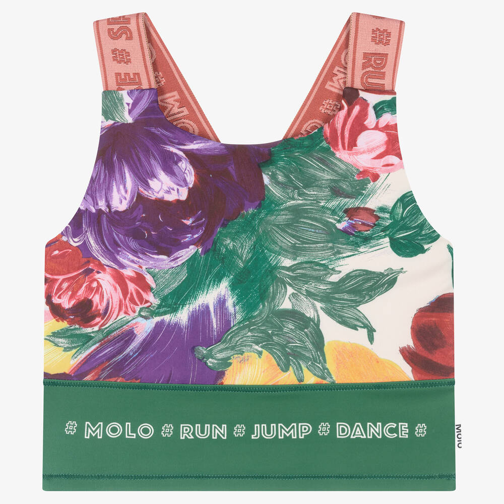 Molo - Teen Girls Green Floral Sports Top | Childrensalon