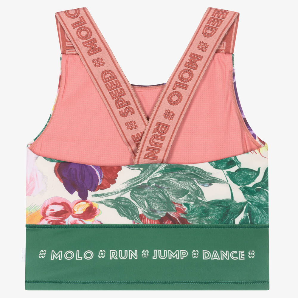 Molo-Teen Girls Green Floral Sports Top | Childrensalon Outlet