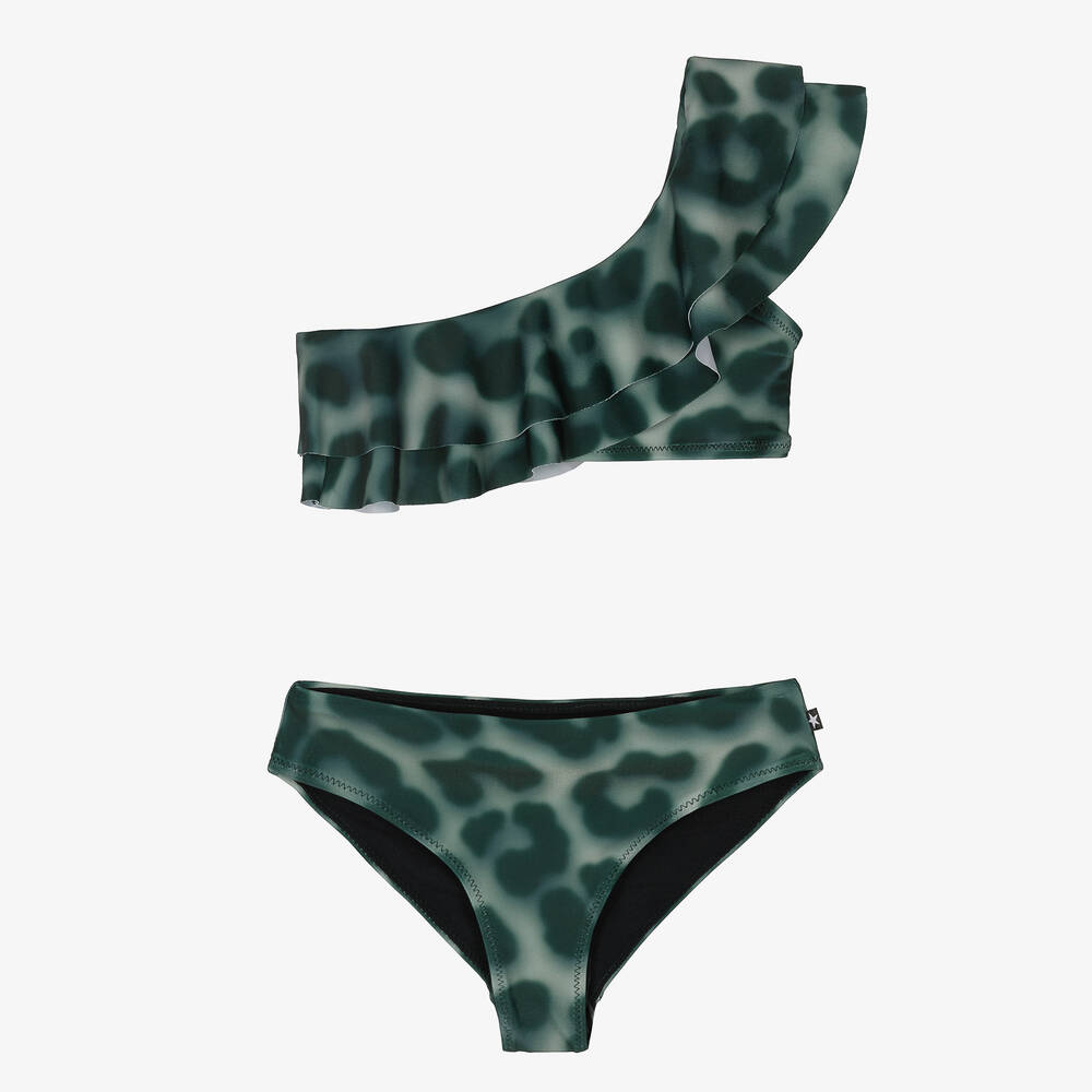 Molo - Teen Girls Green Jaguar Bikini (UPF 50+) | Childrensalon