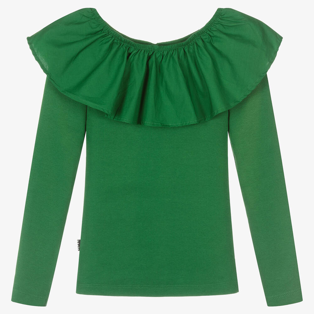 Molo-Зеленый хлопковый топ для девочек | Childrensalon Outlet