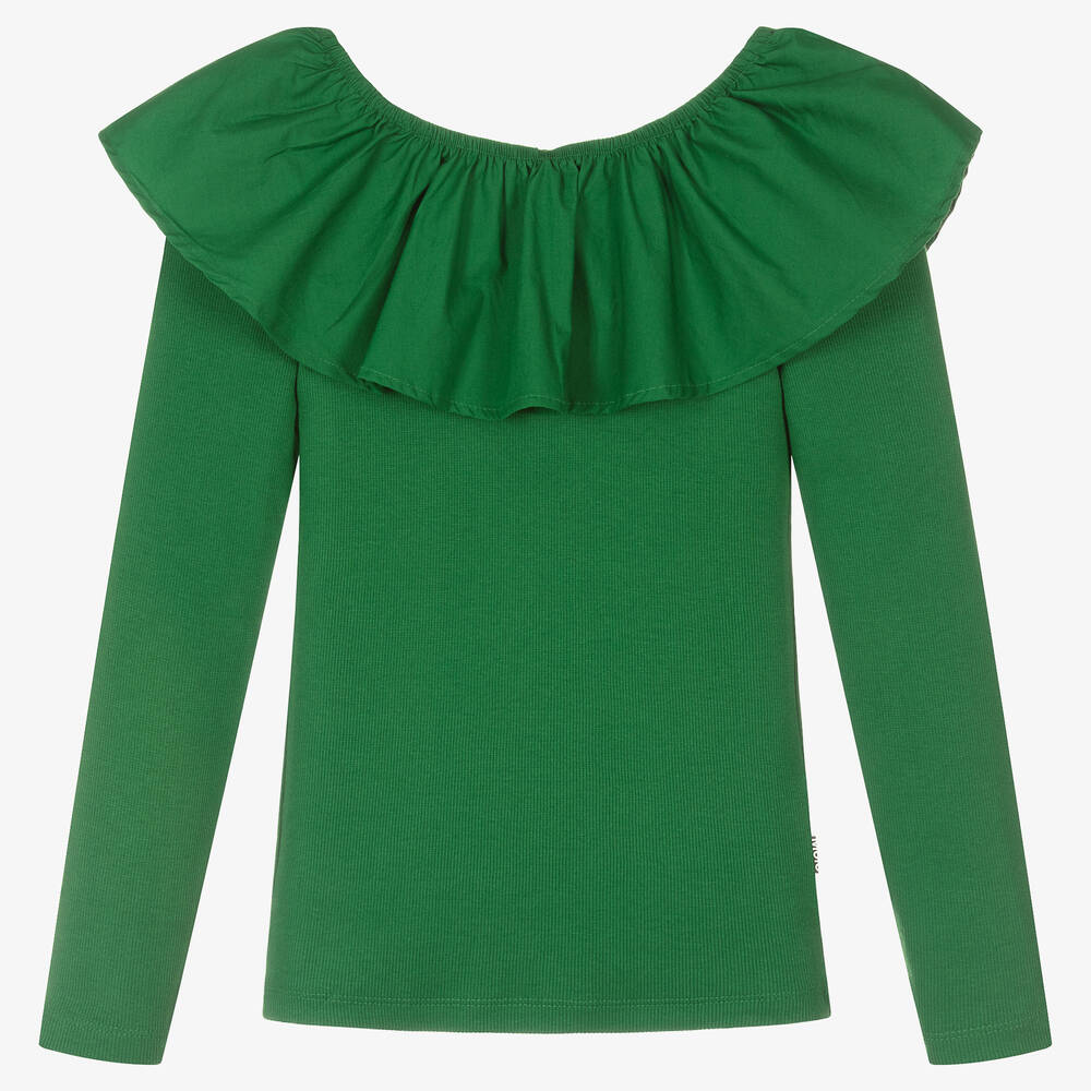 Molo-Зеленый хлопковый топ для девочек | Childrensalon Outlet