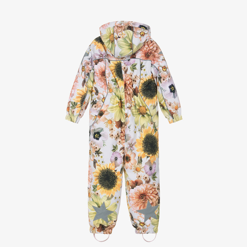 Molo-Teen Girls Grey & Pink Floral Snowsuit | Childrensalon Outlet