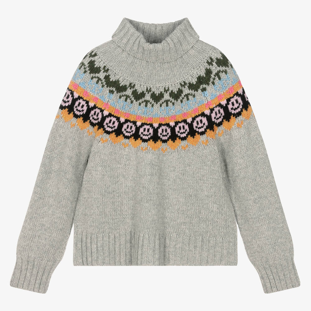 Molo - Grauer Teen Woll-Rollkragenpullover | Childrensalon