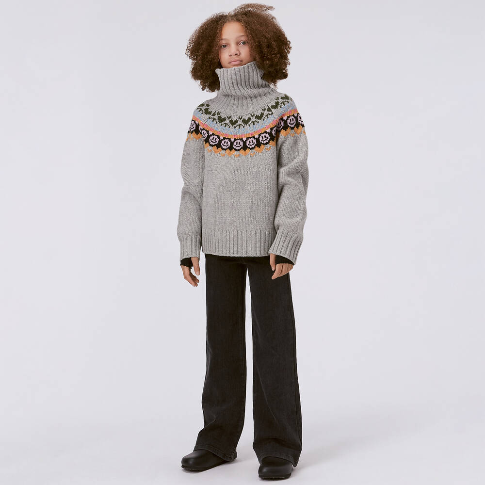 Molo-Teen Girls Grey Wool Roll Neck Sweater | Childrensalon Outlet