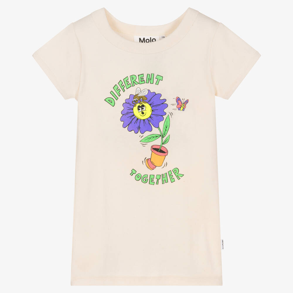 Molo - Teen Baumwoll-T-Shirt in Elfenbein | Childrensalon
