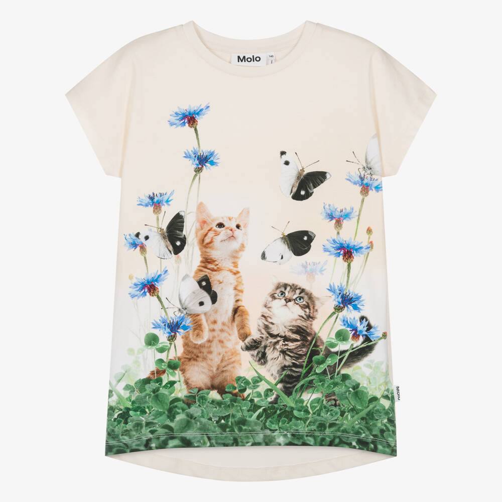 Molo-Teen Girls Ivory Cotton T-Shirt | Childrensalon Outlet