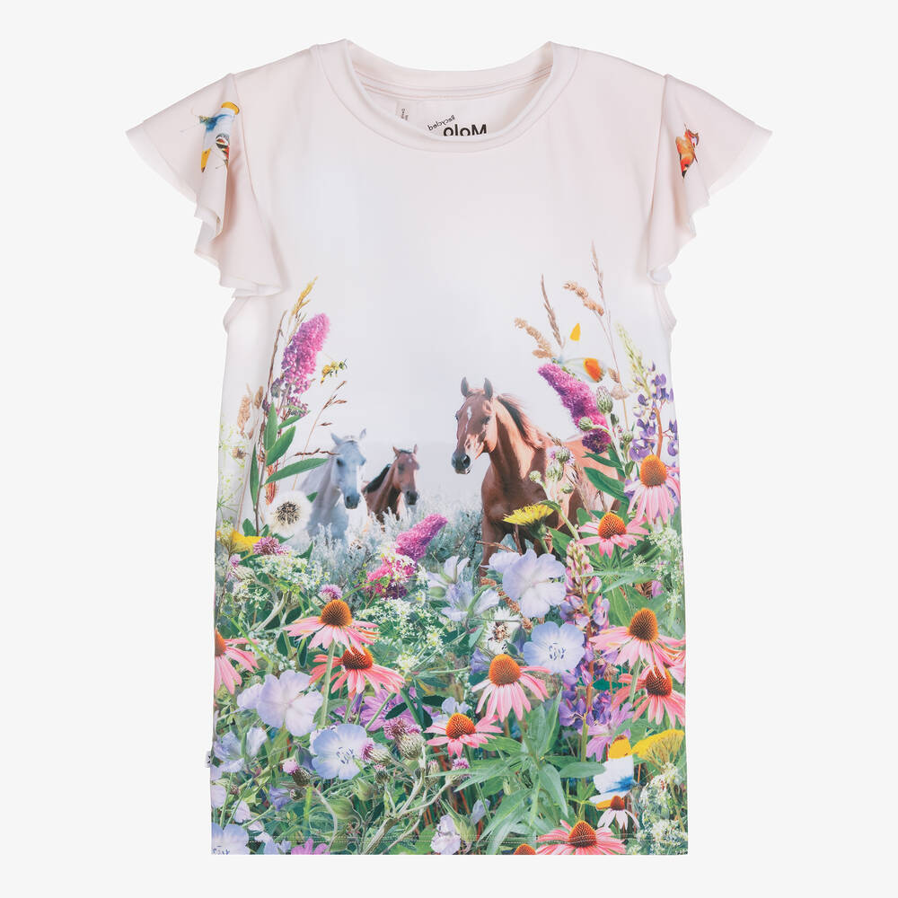 Molo-Teen Girls Ivory Floral Swim Top (UPF50+) | Childrensalon Outlet
