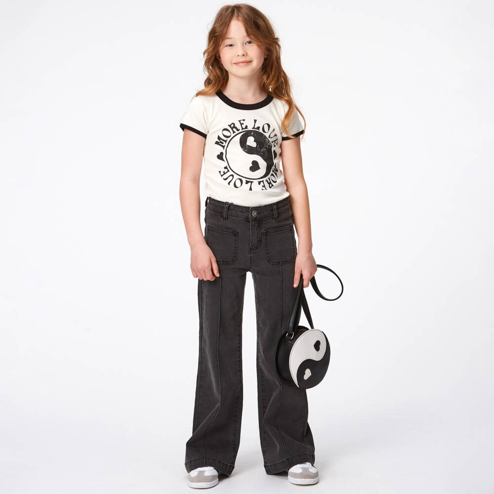 Molo-Teen Girls Ivory Organic Cotton T-Shirt | Childrensalon Outlet