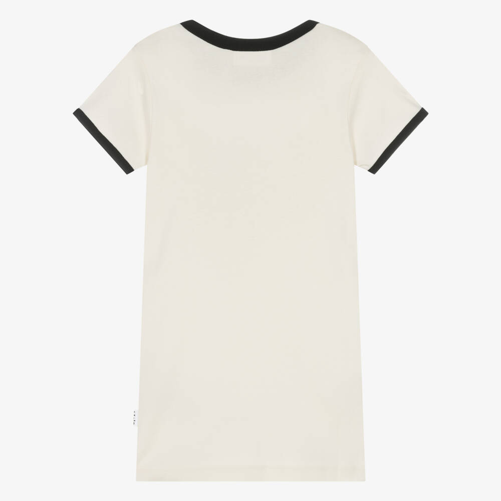Molo-Teen Girls Ivory Organic Cotton T-Shirt | Childrensalon Outlet
