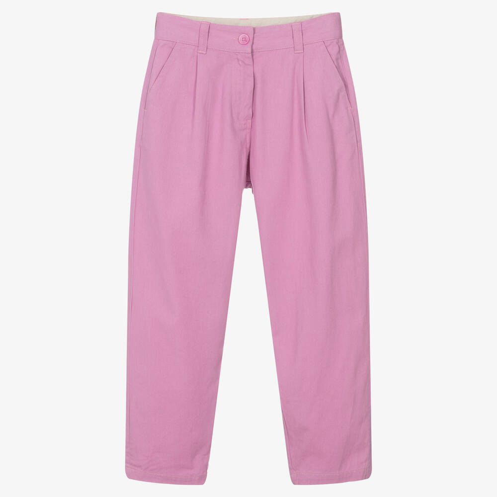Molo - Teen Girls Lilac Pink Cotton Trousers | Childrensalon