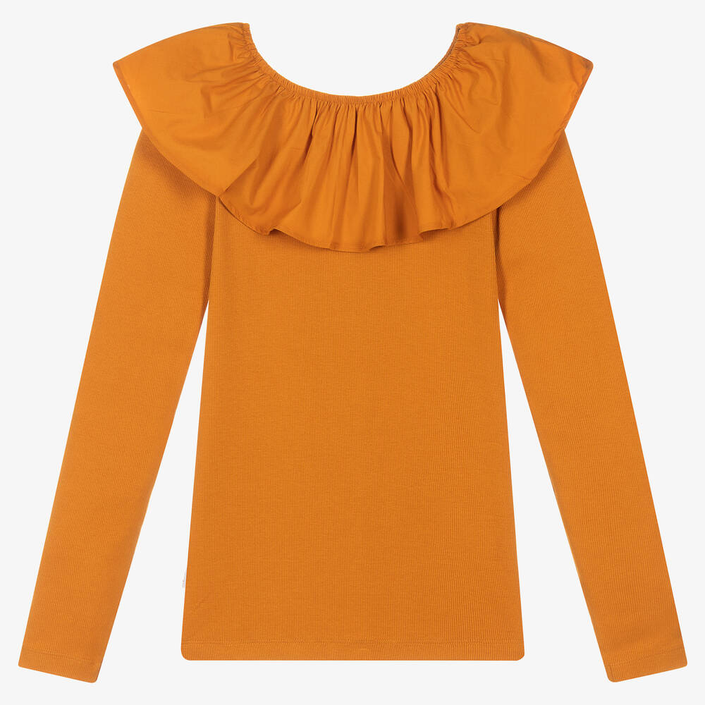 Molo-توب تينز بناتي قطن عضوي لون برتقالي داكن | Childrensalon Outlet