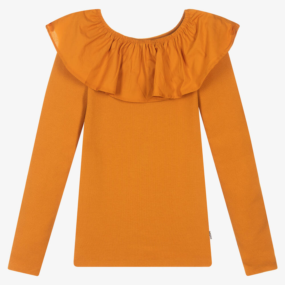 Molo - Teen Girls Orange Cotton Top | Childrensalon