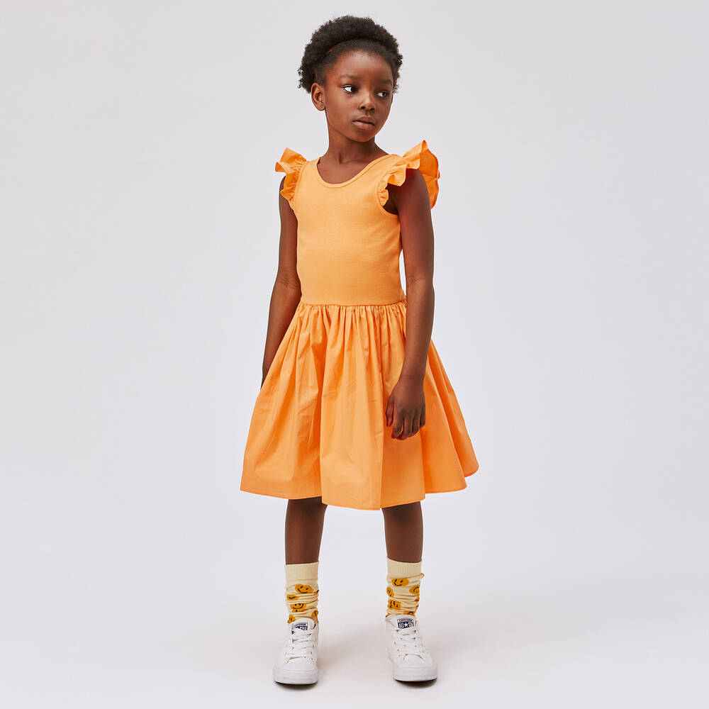 Molo-Teen Girls Orange Organic Cotton Dress | Childrensalon Outlet