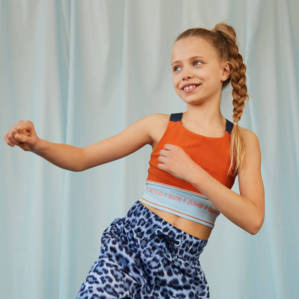 مولو-توب رياضي تينز بناتي لون برتقالي وأزرق | Childrensalon Outlet