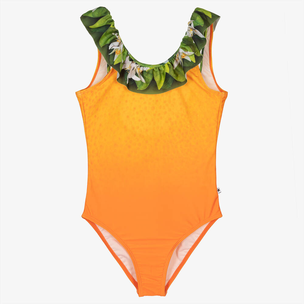 Molo - Teen Girls Orange Swimsuit (UPF 50+) | Childrensalon