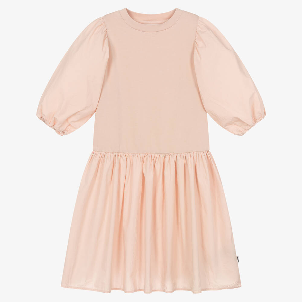 Molo - فستان ميدي تينز بناتي قطن عضوي لون زهري | Childrensalon