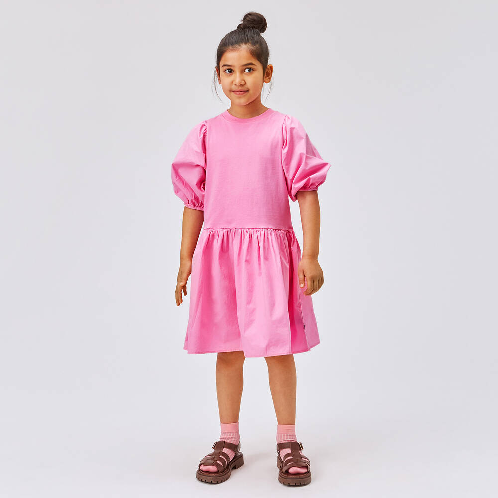 Molo-Розовое хлопковое платье миди | Childrensalon Outlet