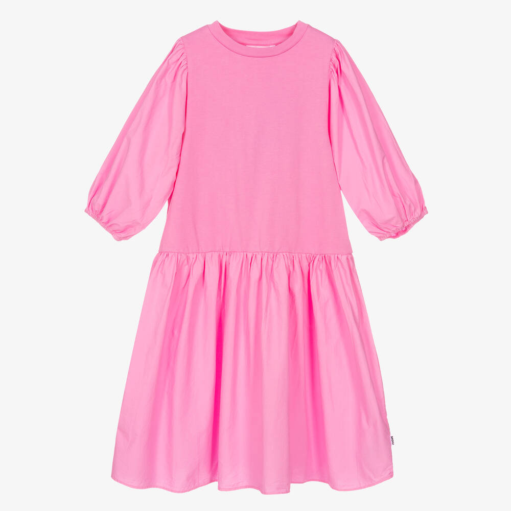 Molo - Teen Girls Pink Cotton Midi Dress | Childrensalon