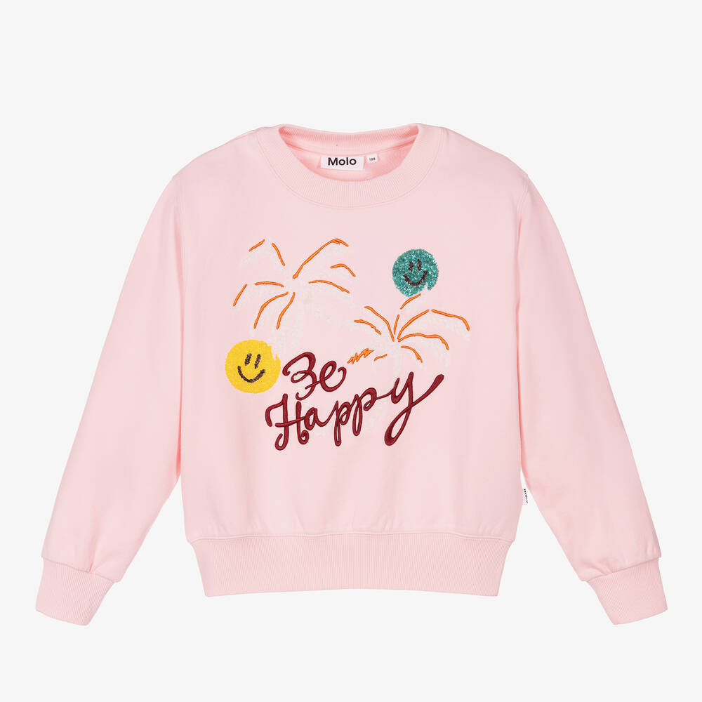 Molo-Teen Girls Pink Cotton Sweatshirt | Childrensalon Outlet