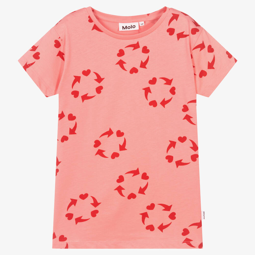 Molo - Розовая хлопковая футболка для девочек-подростков | Childrensalon