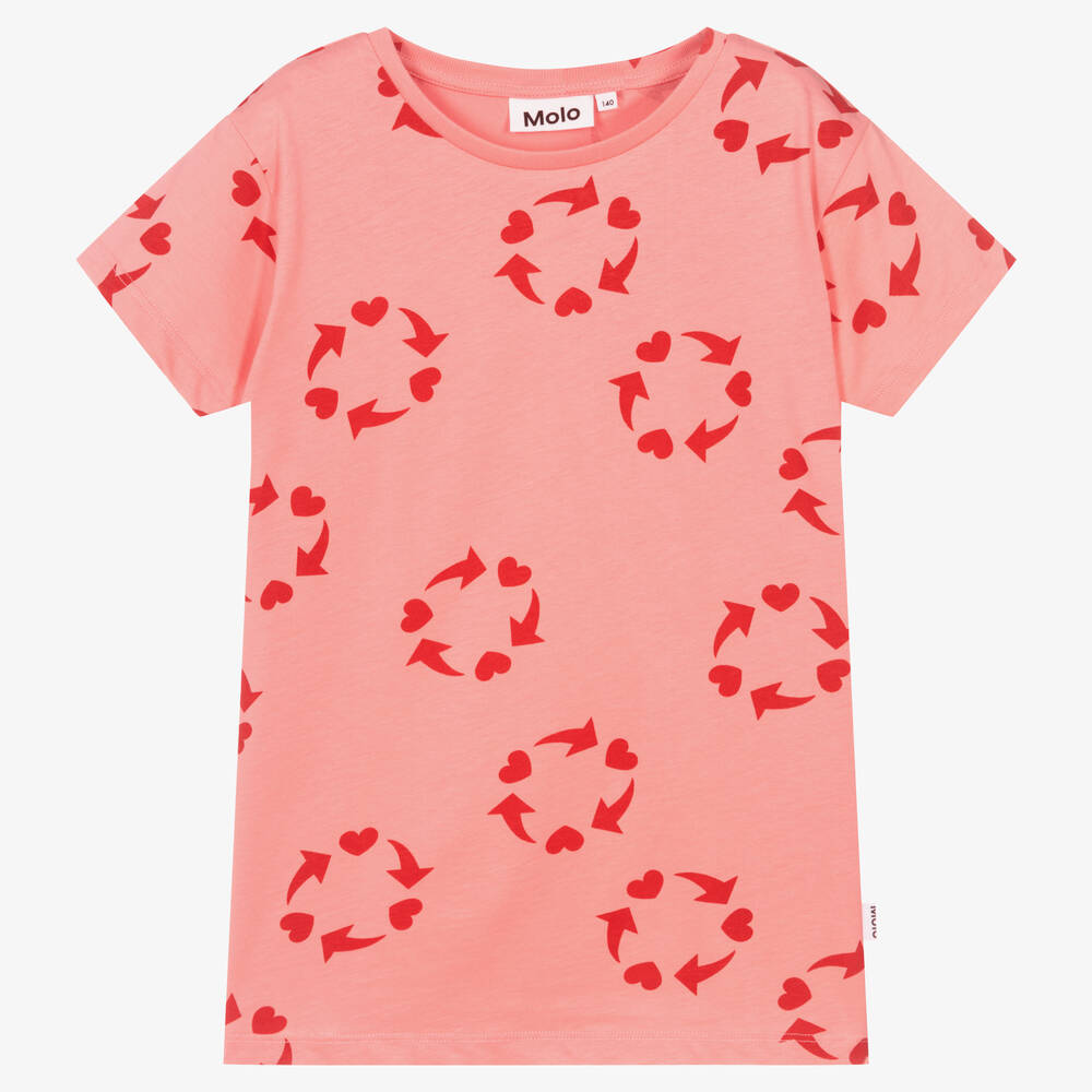 Molo-Teen Girls Pink Cotton T-Shirt | Childrensalon Outlet