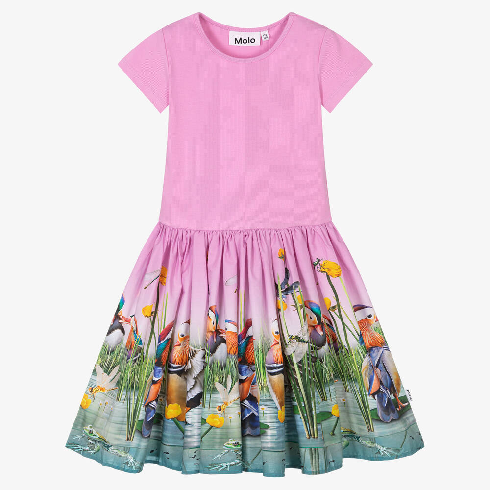 Molo-Teen Girls Pink Duck Print Dress | Childrensalon Outlet