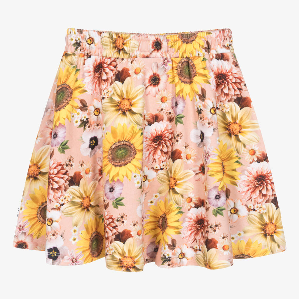 Molo-Розовая юбка из органического хлопка с цветами | Childrensalon Outlet