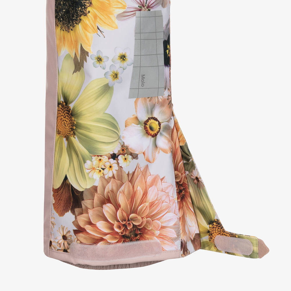 Molo-Teen Girls Pink Floral Ski Trousers | Childrensalon Outlet