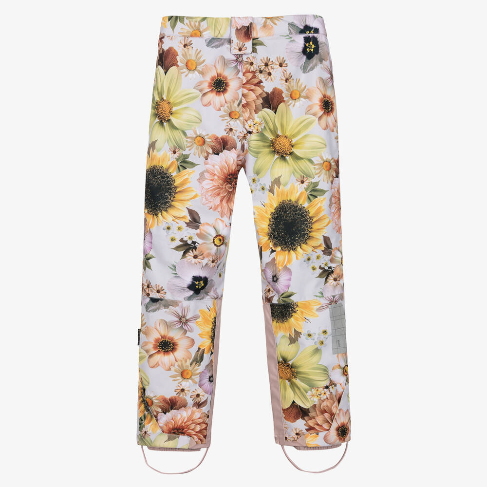 Molo-Teen Girls Pink Floral Ski Trousers | Childrensalon Outlet