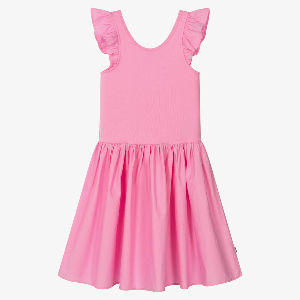 Molo-Teen Girls Pink Organic Cotton Dress | Childrensalon Outlet