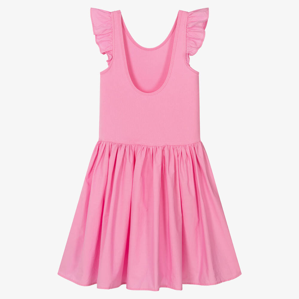 مولو-فستان تينز بناتي قطن عضوي لون زهري | Childrensalon Outlet