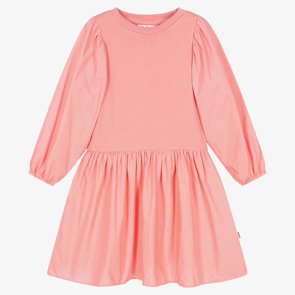 Molo-Teen Girls Pink Organic Cotton Dress | Childrensalon Outlet