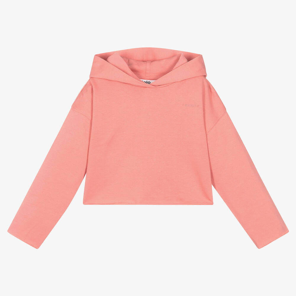 Molo - Sweat à capuche rose en coton bio | Childrensalon