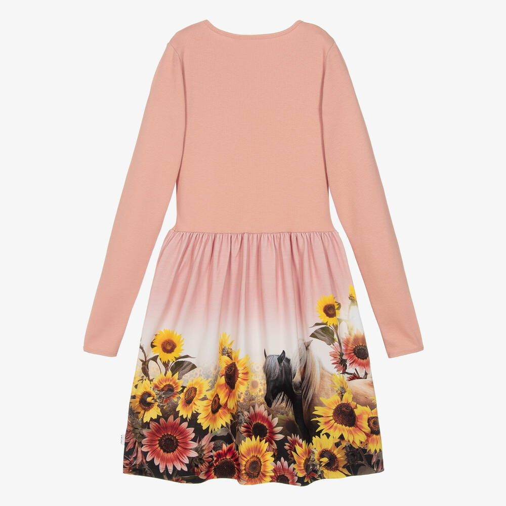 Molo-فستان تينز بناتي قطن عضوي لون زهري | Childrensalon Outlet