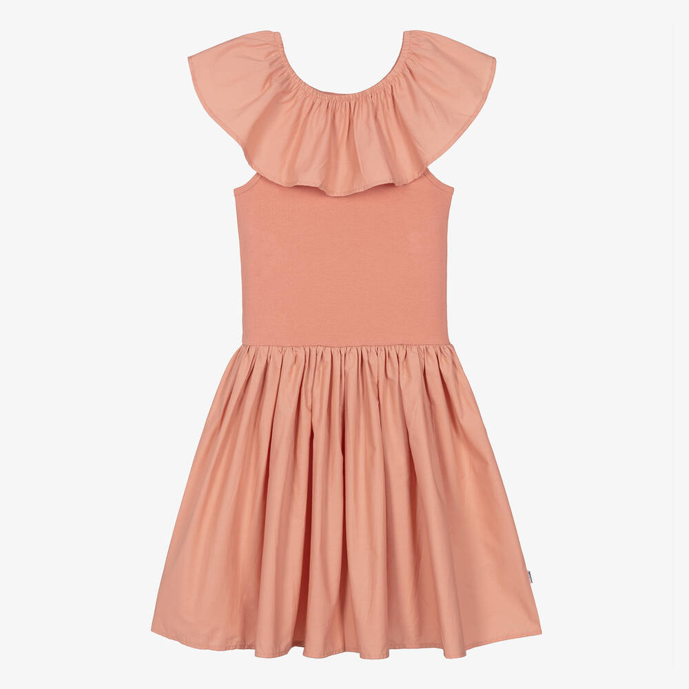 Molo - Rosa Teen Biobaumwoll-Rüschenkleid | Childrensalon