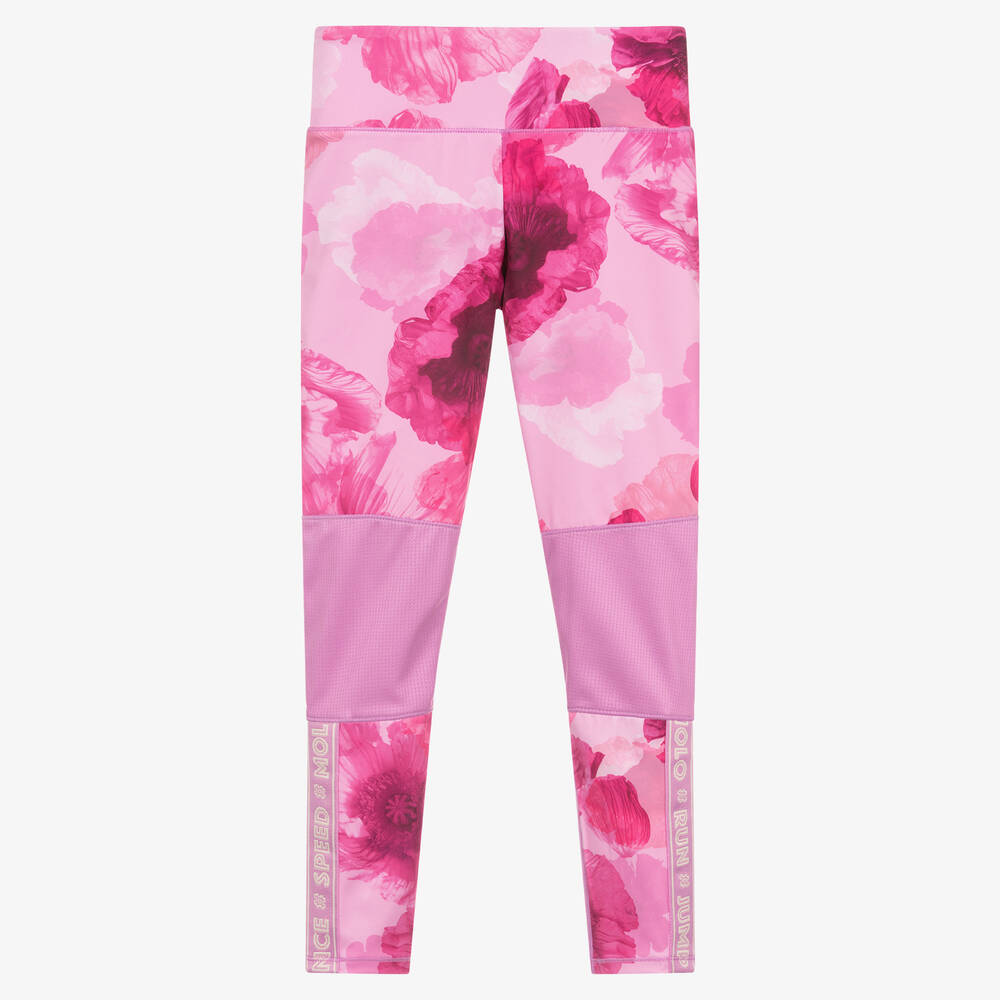 Molo - Legging de sport rose à coquelicots | Childrensalon