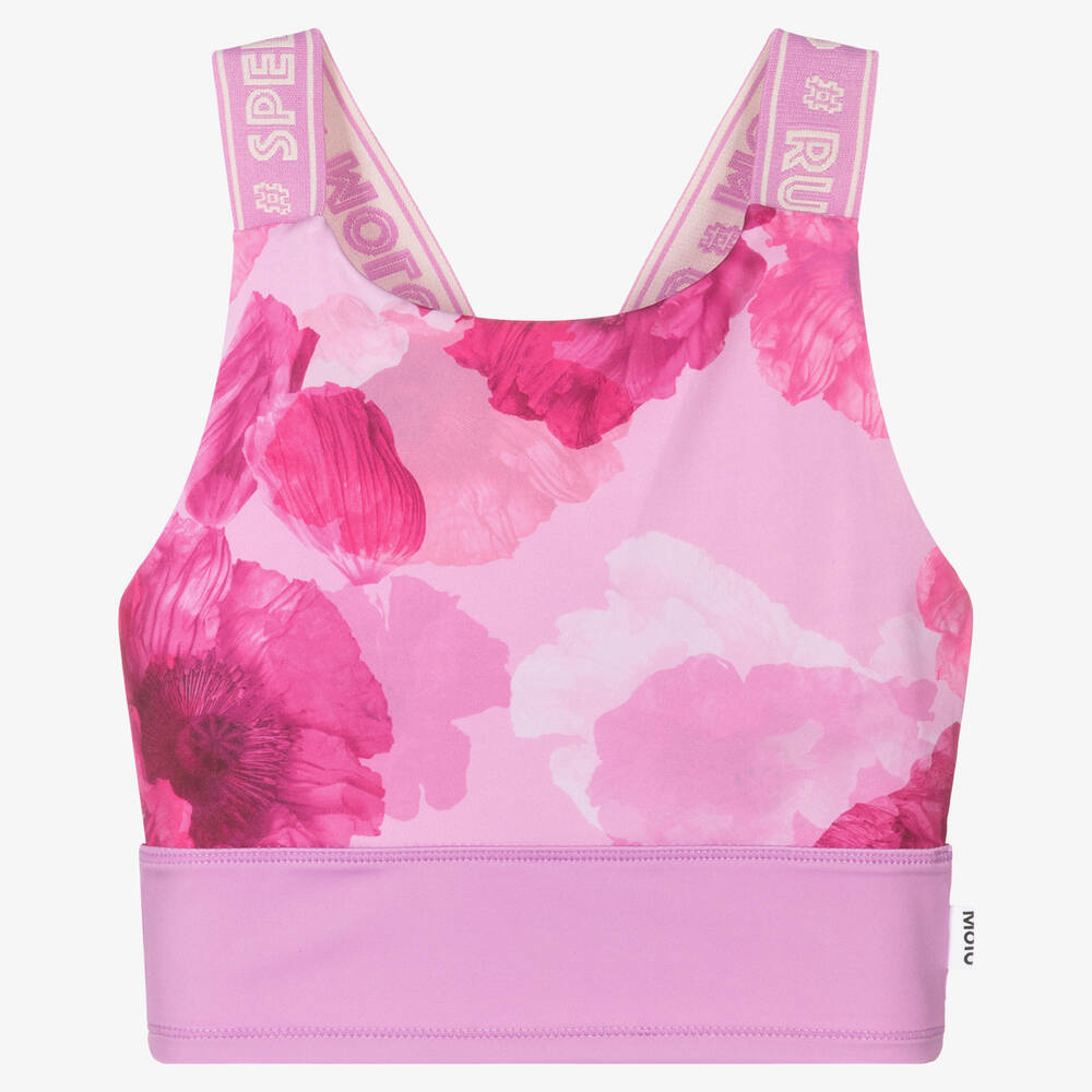 Molo - Teen Girls Pink Poppies Sports Top | Childrensalon