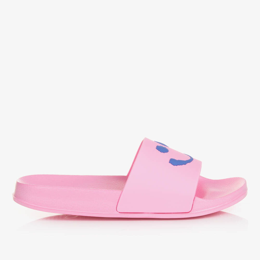 Molo-Teen Girls Pink Smiling Face Sliders | Childrensalon Outlet
