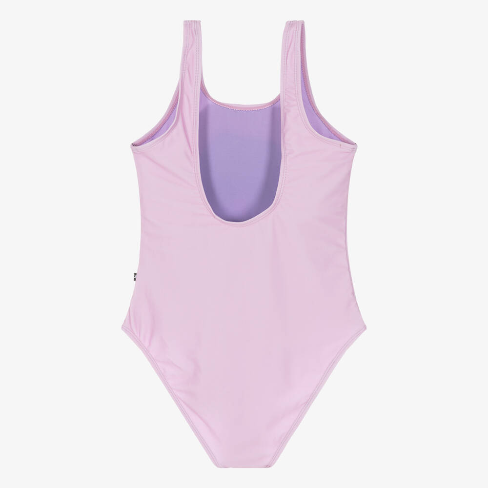 Molo-Teen Girls Pink Smiling Face Swimsuit (UPF50+) | Childrensalon Outlet